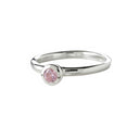 Sølvring m/pink cz