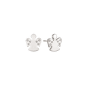 Sølv ørestikker rhodineret engel med syntetisk cubic zirconia.  Mål: 10 x 9,5 x 1,2 mm.