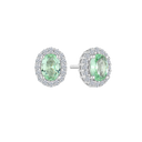 Sølv ørestikker rhodineret med syntetiske oval peridot og i kanten syntetiske cubic zirconia.
