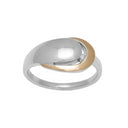 Rhod. sølvring m/dia 0.02ct w/p og 8kt. guld