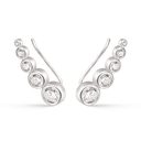 Sølv ørestikker rhodineret bue med 5 syntetiske cubic zirconia i forløb.  Mål: 22,11 x 6,69 mm.