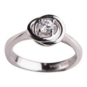 Sølv ring Rhd m/cz Str.54