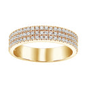 Forgyldt ring ADINANOR med 3 rækker cz. Str.60