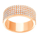Rosaforgyldt ring ADINANOR 5 rækker cz. Str.60