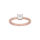Rosaforg. sølv ring 5mm grab HEGENOR Str.54