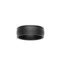 SON stål ring IP black med carbon str. 70