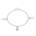 Sølv Armbånd M/Tro,Håb Og Kærlighed 16Cm