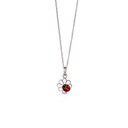 Sølv Collier M/Emalje Blomst/Mariehøne