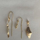 Long Twisted Hammered Earring with Chain