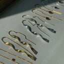 Long Twisted Hammered Earring with Chain