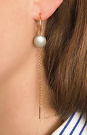 Creol with grey moonstone and chain - Sølv