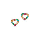 Ørepynt hjerte rainbow syn. cubic zir. 8 kt.