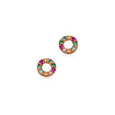 Ørepynt cirkel rainbow syn. cubic zir. 8 kt.