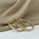 Dazzling clip-creoler 17mm 0,14 H-W/SI 14 kt.