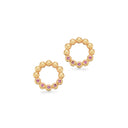 Øreringe cirkel 0,08 pink safir 14 kt.