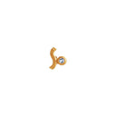 Petit Wave Earring with Stone - Light Blue
