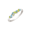Støvring Design Sølv Ring med synt. Grønne Peridoter, Topaser og Citriner 12237053