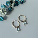 Creoler m. baguette light blue cubic zir. 8 kt.