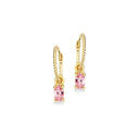 Creoler rosa cubic zir. 8 kt.
