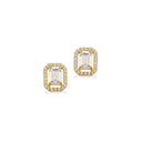 Øreringe baguette cubic zir. 8 kt