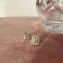 Øreringe baguette cubic zir. 8 kt