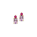 Øreringe pink topas/ametyst 8 kt.