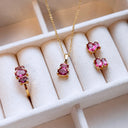 Øreringe pink topas 8 kt.