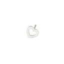 Petit Open Love Heart Earring Silver - Single