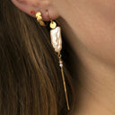 Long Baroque Pearl With Chain Earring White Sorbet
