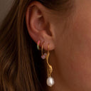 Long Twisted with Baroque Pearl Earring