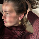 Hook With Golden Refection Moon Earring Left - Single