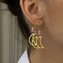 Bella Moon Earring with Coral