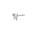 Petit Bow Earring with Stone Silver - Single