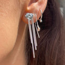 Shell Reflections Earring with Chains Silver - Single
