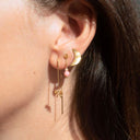 Petit Bow Double Chain Earring - Single