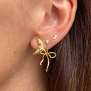 Bella Moon Earring With Four Stones - Single
