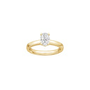 LUXURY Classic oval 14kt. guldsring m. Lab. G. dia. 1,0ct TW/VS2