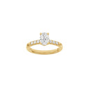 LUXURY Classic oval 14kt. guldsring m. Lab. G. dia. 1,2ct TW/VS2