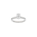 LUXURY Classic oval 14kt. hvidguldsring m. Lab. G. dia. 1,2ct TW/VS2