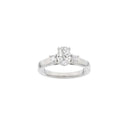 LUXURY Classic oval 14kt. hvidguldsring m. Lab. G. dia. 1,33ct TW/VS2