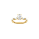 LUXURY Classic oval 14kt. guldsring m. Lab. G. dia. 1,4ct TW/VS2
