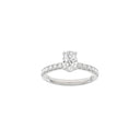LUXURY Classic oval 14kt. hvidguldsring m. Lab. G. dia. 1,4ct TW/VS2
