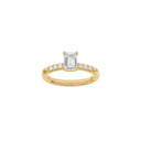 LUXURY Classic firkant 14kt. guldsring m. Lab. G. dia. 1,2ct TW/VS2