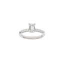 LUXURY Classic firkant 14kt. hvidguldsring m. Lab. G. dia. 1,2ct TW/VS2
