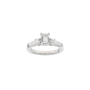 LUXURY Classic firkant 14kt. hvidguldsring m. Lab. G. dia. 1,33ct TW/VS2