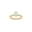 LUXURY Classic firkant 14kt. guldsring m. Lab. G. dia. 1,4ct TW/VS2
