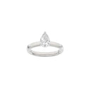 LUXURY Classic dråbe 14kt. hvidguldsringe m. Lab. G. dia. 1,0ct TW/VS2