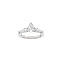 LUXURY Classic dråbe 14kt. hvidguldsring m. Lab. G. dia. 1,33ct TW/VS2