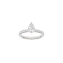 LUXURY Classic dråbe 14kt. hvidguldsring m. Lab. G. dia. 1,4ct TW/VS2