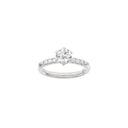 LUXURY Modern rund 14kt. hvidguldsring m. Lab. G. dia. 1,2ct TW/VS2